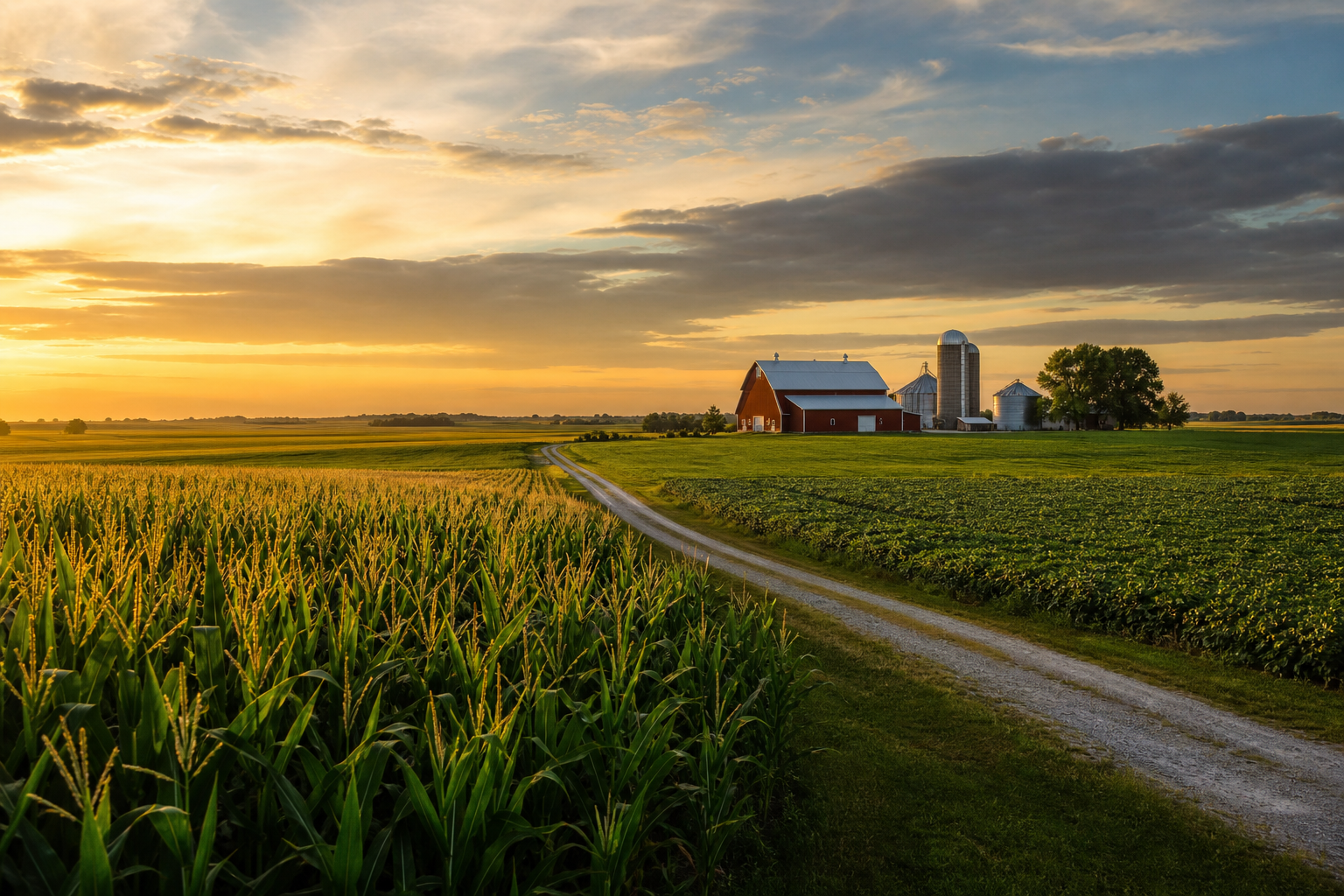 Agricultural farmland near Wolcott, Indiana